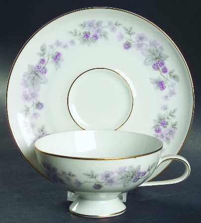 Amethyst Footed Cup & Saucer Set