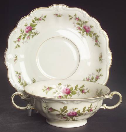 Antoinette (Pompadour Shape) Flat Cream Soup & Saucer Set