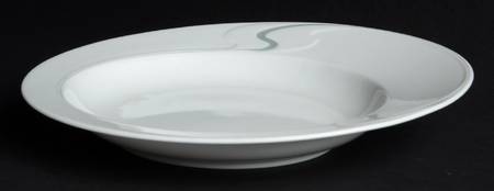Asymmetria Grey Rim Soup Bowl