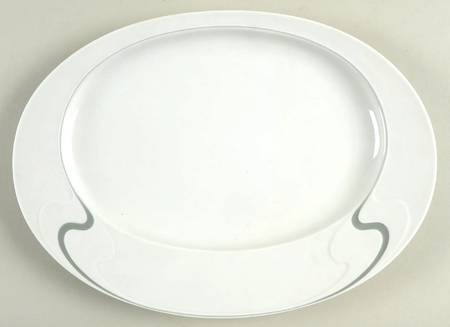 Asymmetria Grey 13" Oval Serving Platter