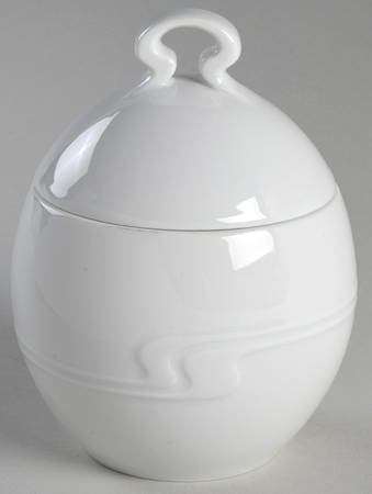 Asymmetria White Sugar Bowl & Lid