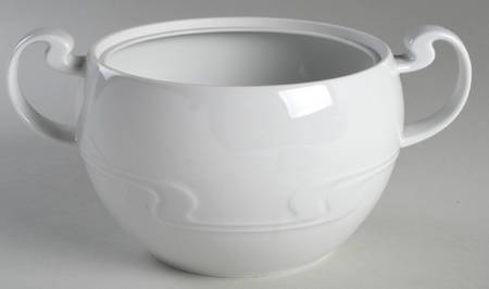 Asymmetria White Round Vegetable No Lid