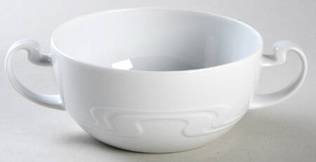 Asymmetria White Flat Cream Soup Bowl