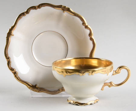 Baroque Gold Footed Demitasse Cup & Saucer Set