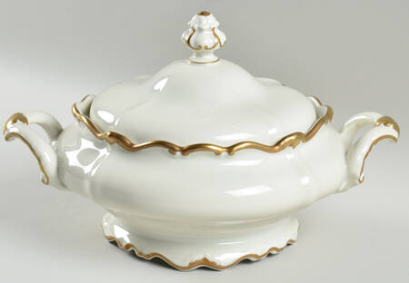 Baroque Gold Round Covered Vegetable