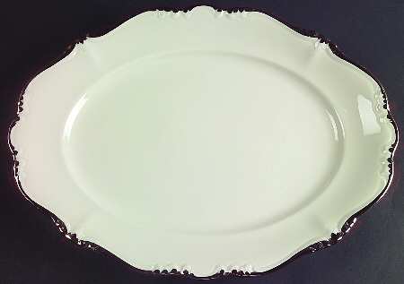 Baroque Platinum 14" Oval Serving Platter