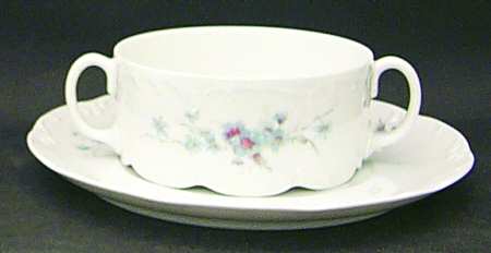 Belvedere (Monbijou Shape) Flat Cream Soup Bowl & Saucer Set