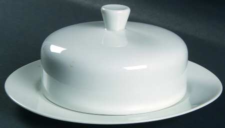 Bettina White Round Covered Butter