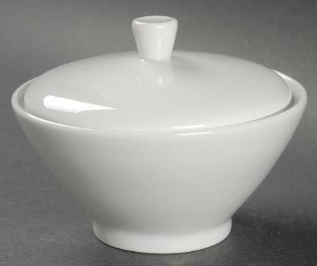 Bettina White Sugar Bowl & Lid