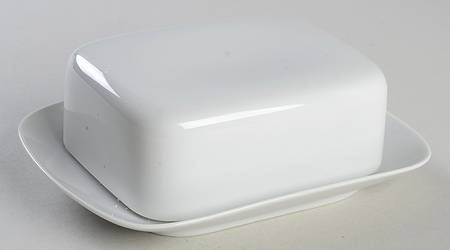 Bettina White Rectangular Covered Butter