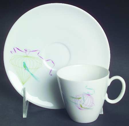 Bird Cage Flat Demitasse Cup & Saucer Set