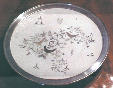 Birds On Trees Sterling Rim Dinner Plate