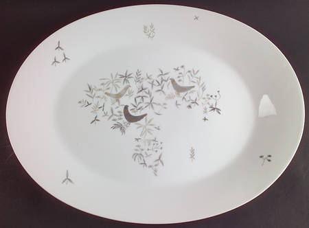 Birds On Trees 17" Oval Serving Platter