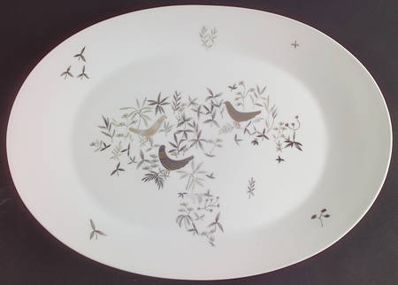 Birds On Trees 15" Oval Serving Platter