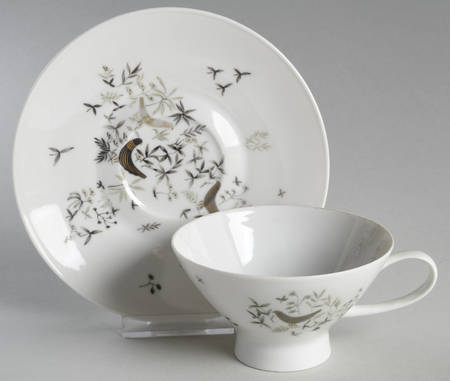 Birds On Trees Footed Cup & Saucer Set