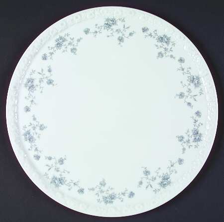 Blue Bouquet Round Torte Plate