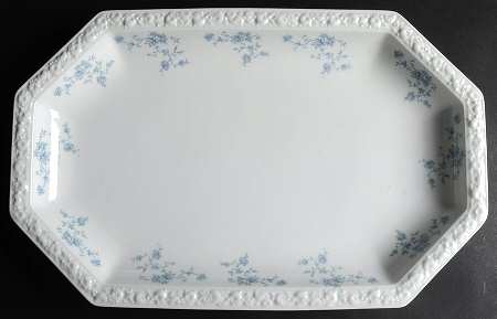 Blue Bouquet 17" Oval Serving Platter