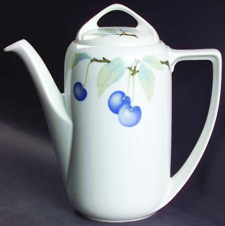 Blue Cherry (No Trim) Coffee Pot & Lid