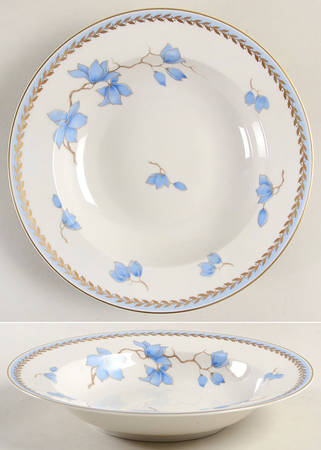 Blue Danube (White) Rim Soup Bowl
