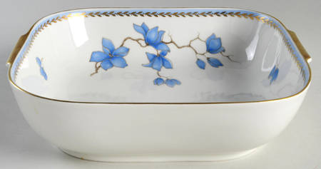 Blue Danube (White) 9" Square Vegetable Bowl