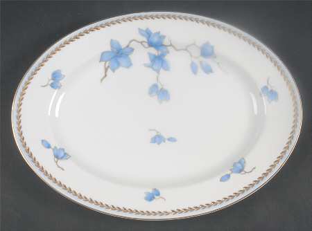Blue Danube (White) 12" Oval Serving Platter