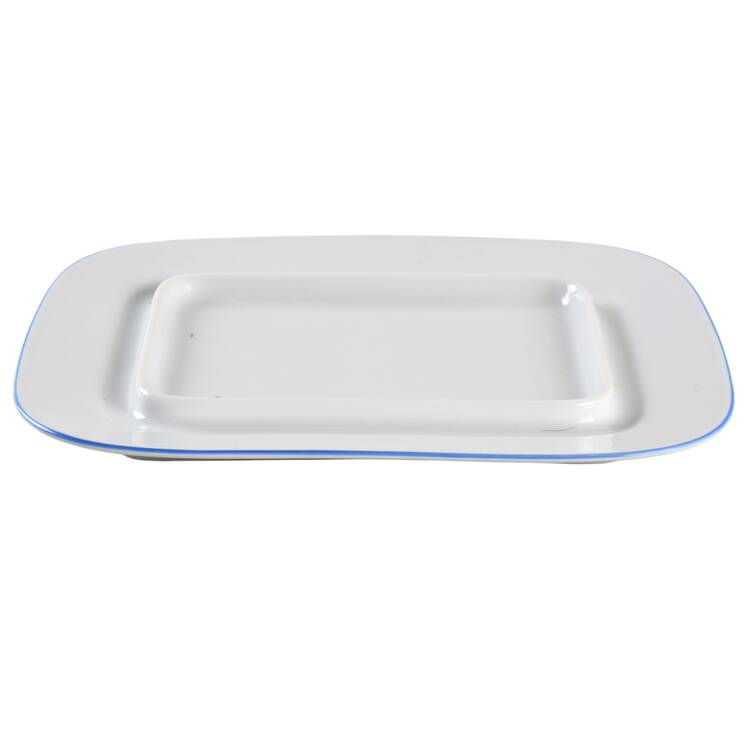 Blue Flower (Century Shape, Coupe) Square Butter No Lid