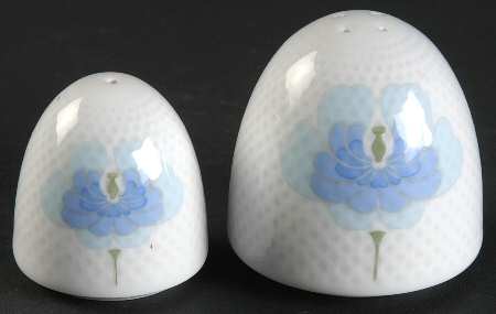 Blue Flower (Century Shape, Coupe) Salt & Pepper Set
