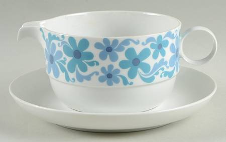 Blue Flower (Duo Shape) Gravy Boat & Underplate