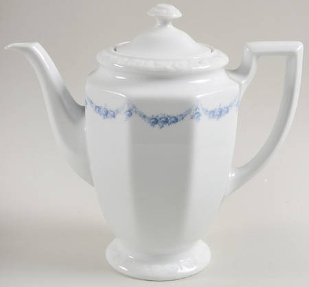 Blue Garland Coffee Pot & Lid