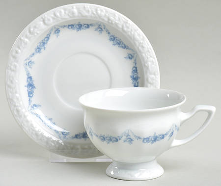 Blue Garland Footed Cup & Saucer Set