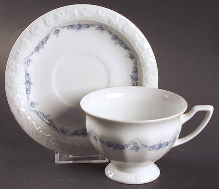 Blue Garland Footed Cup & Saucer Set