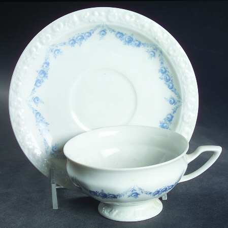 Blue Garland Footed Cup & Saucer Set
