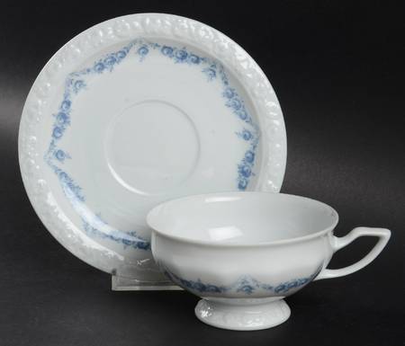 Blue Garland Footed Cup & Saucer Set
