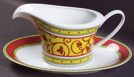 Bokhara Open Sauce Boat & Underplate