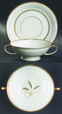 Bountiful Footed Cream Soup Bowl & Saucer Set