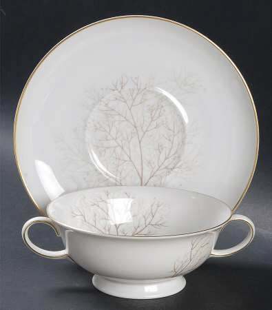 Bramble (Aida) Footed Cream Soup Bowl & Saucer Set