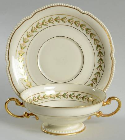 Bristol Footed Cream Soup Bowl & Saucer Set