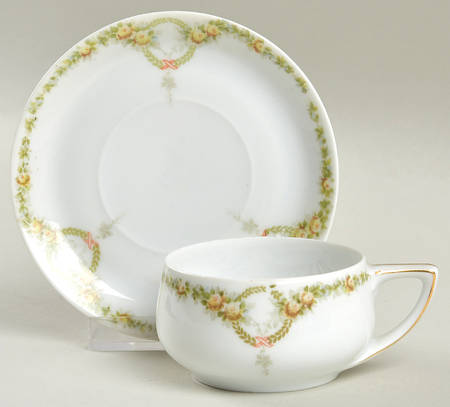 Briar Rose Flat Demitasse Cup & Saucer Set