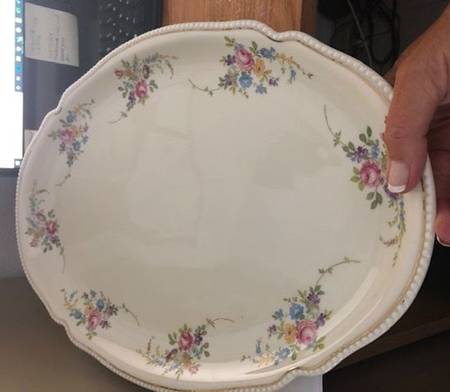 Bridal Rose 15" Oval Serving Platter