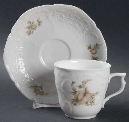 Brown Rose (Sanssouci) Chocolate Cup & Saucer Set