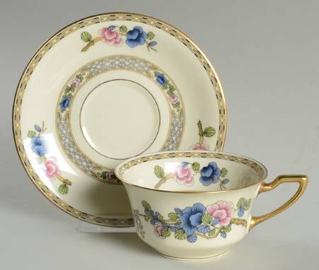 Burmese Flat Cup & Saucer Set