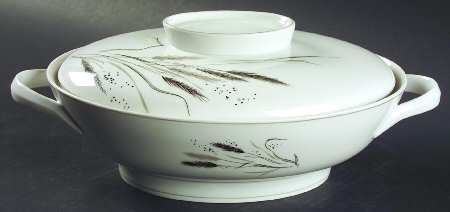Ceres (Gray Trim) Oval Covered Vegetable
