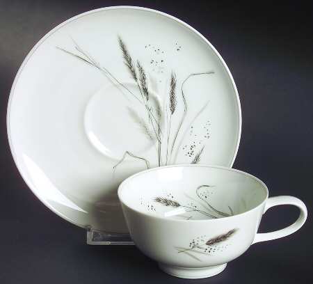 Ceres (Gray Trim) Flat Cup & Saucer Set