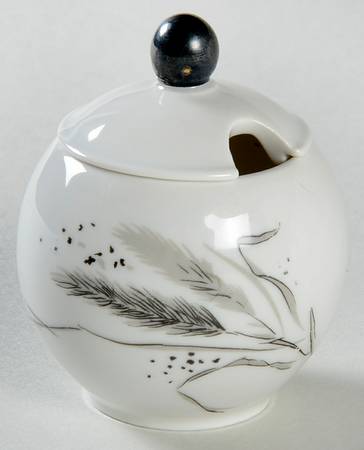 Ceres (Platinum Trim) Mustard Jar & Lid