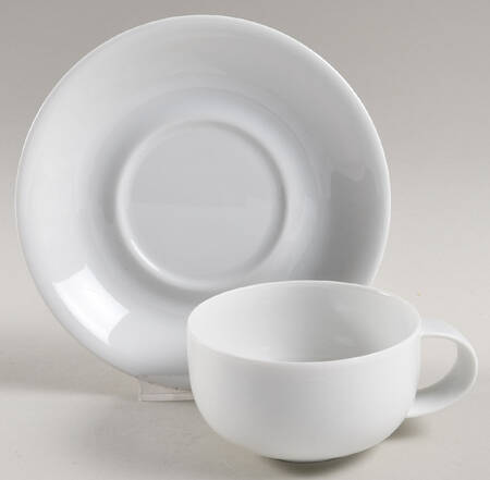 Century White (Coupe) Flat Cup & Saucer Set