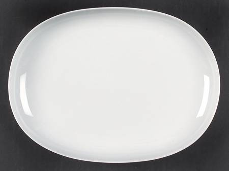 Century White (Rim) 9" Oval Serving Platter