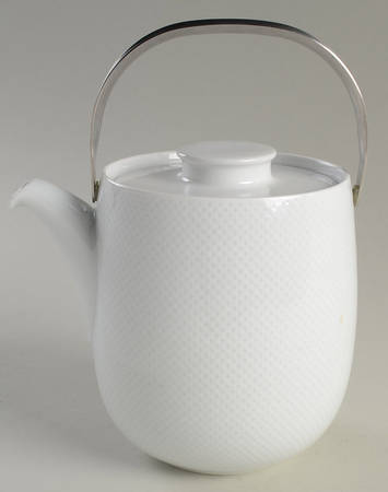 Century White (Rim) Coffee Pot & Lid