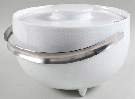 Century White (Rim) Round Covered Vegetable