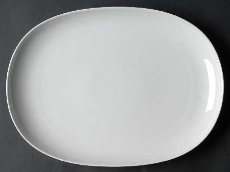 Century White (Rim) 13" Oval Serving Platter