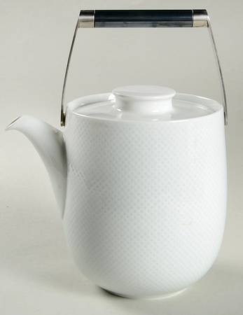 Century White (Rim) Coffee Pot & Lid